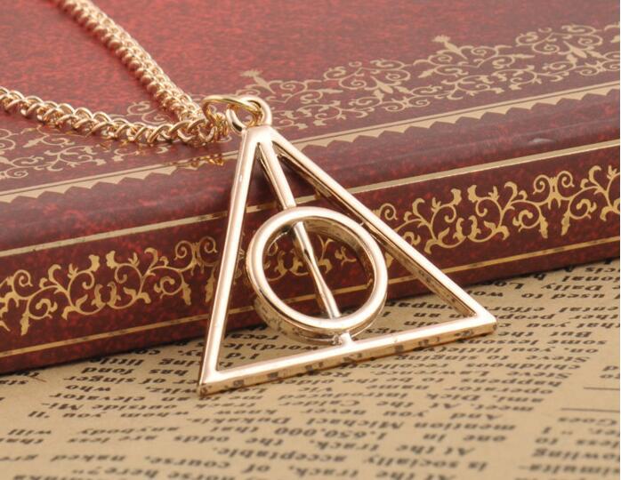 Sullery Harry Potter Inspired Deathly Hallows Silver Stainless Steel  Triangle Pendant Necklace For Men And Women
